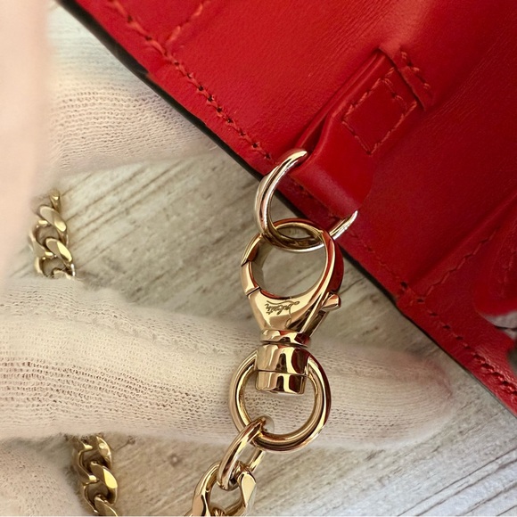 New Christian Louboutin Loubi54 Animal print mini bag wallet with chain - Picture 9 of 15